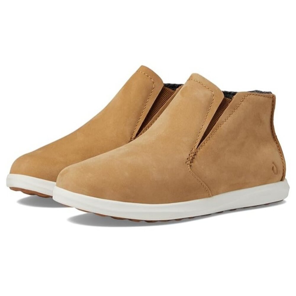 Olukai Hawai'iloa Manu Hope Womens Leather Slip-On Booties 6.5 Tan Cushioned